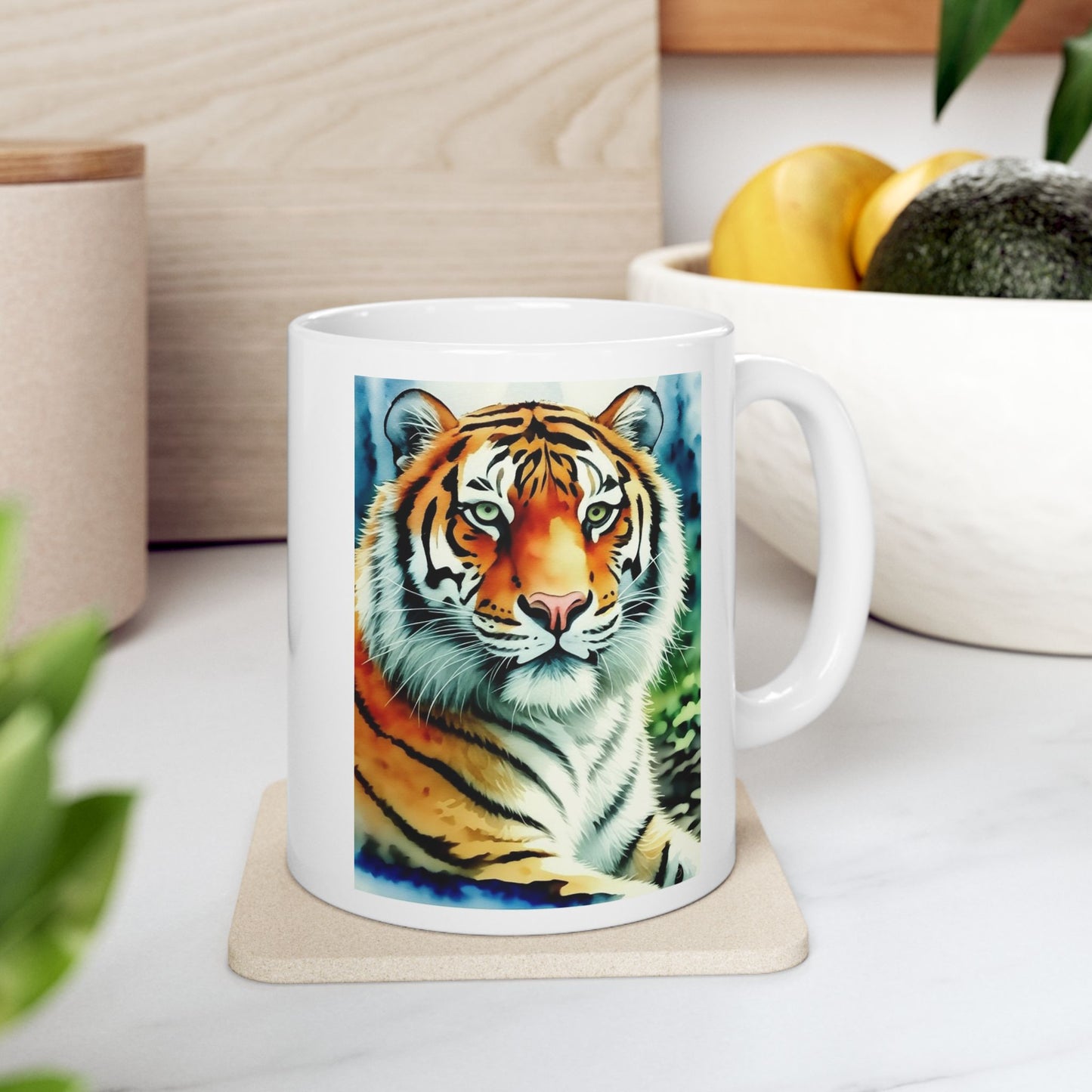Majestic Tiger white Ceramic Mug