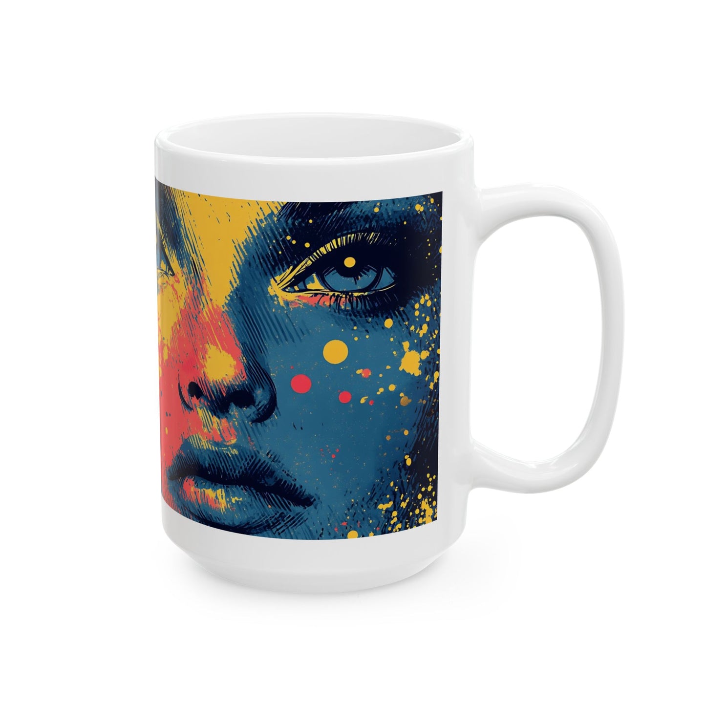 Vibrant Retro Art Ceramic Mug