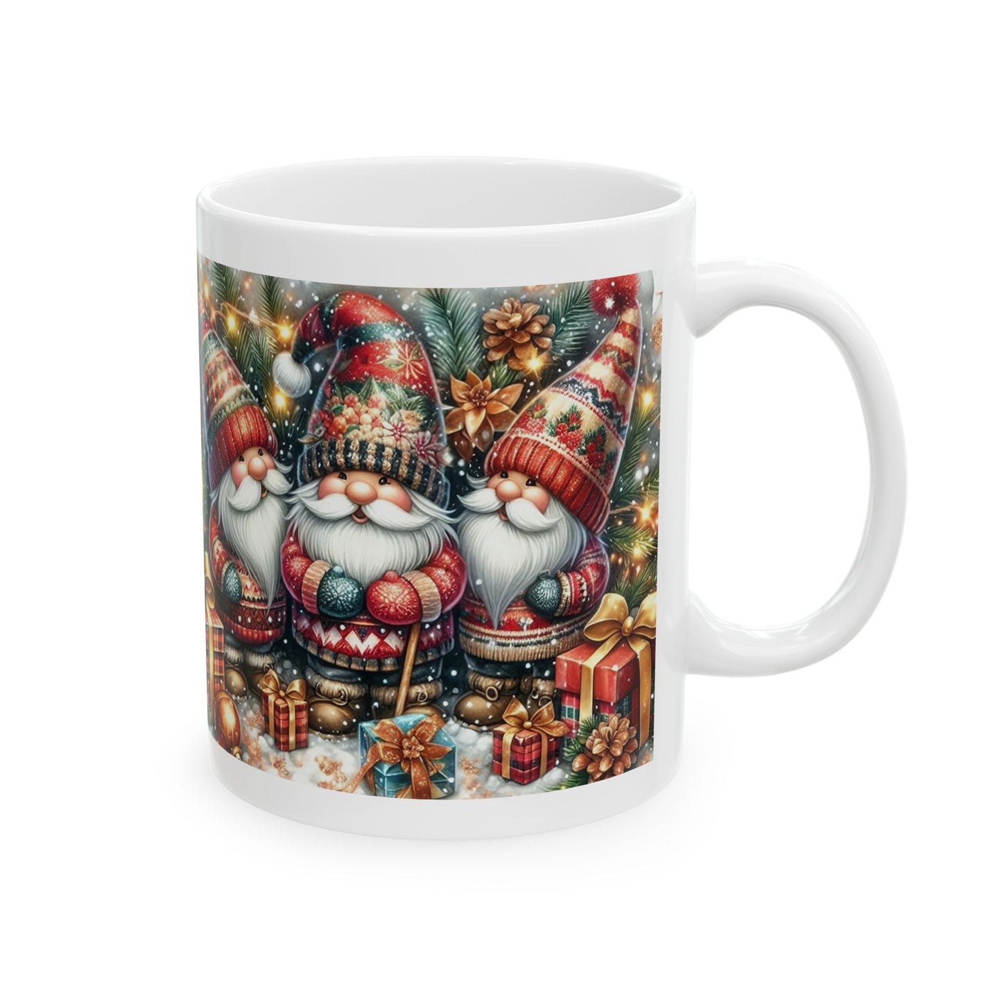 Festive Santa Gnome Ceramic Mug