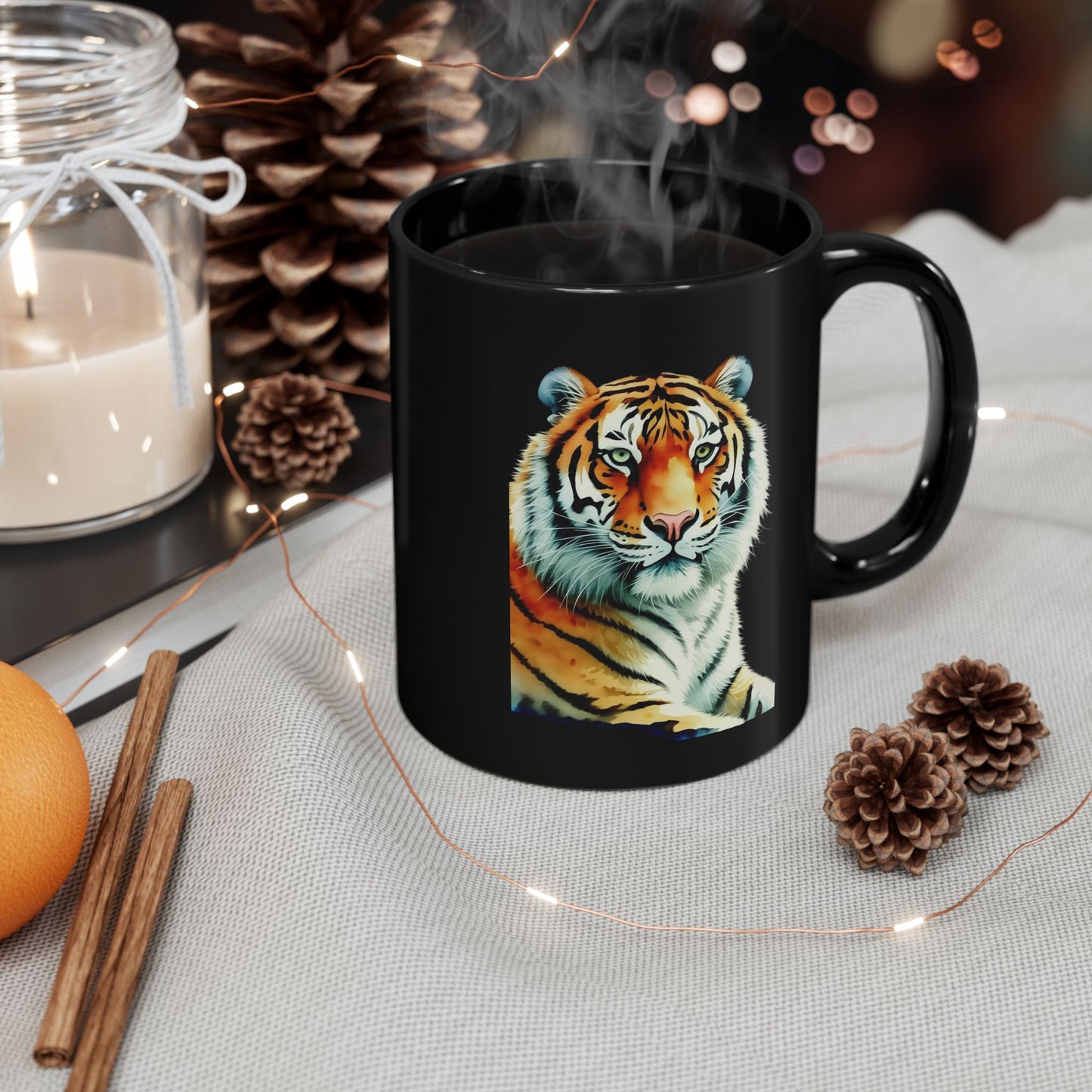 Majestic Tiger Black Mug