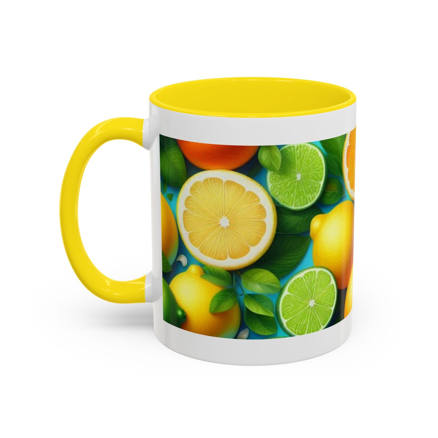Vibrant Citrus Accent Coffee Mug - Colorful Fruit Design