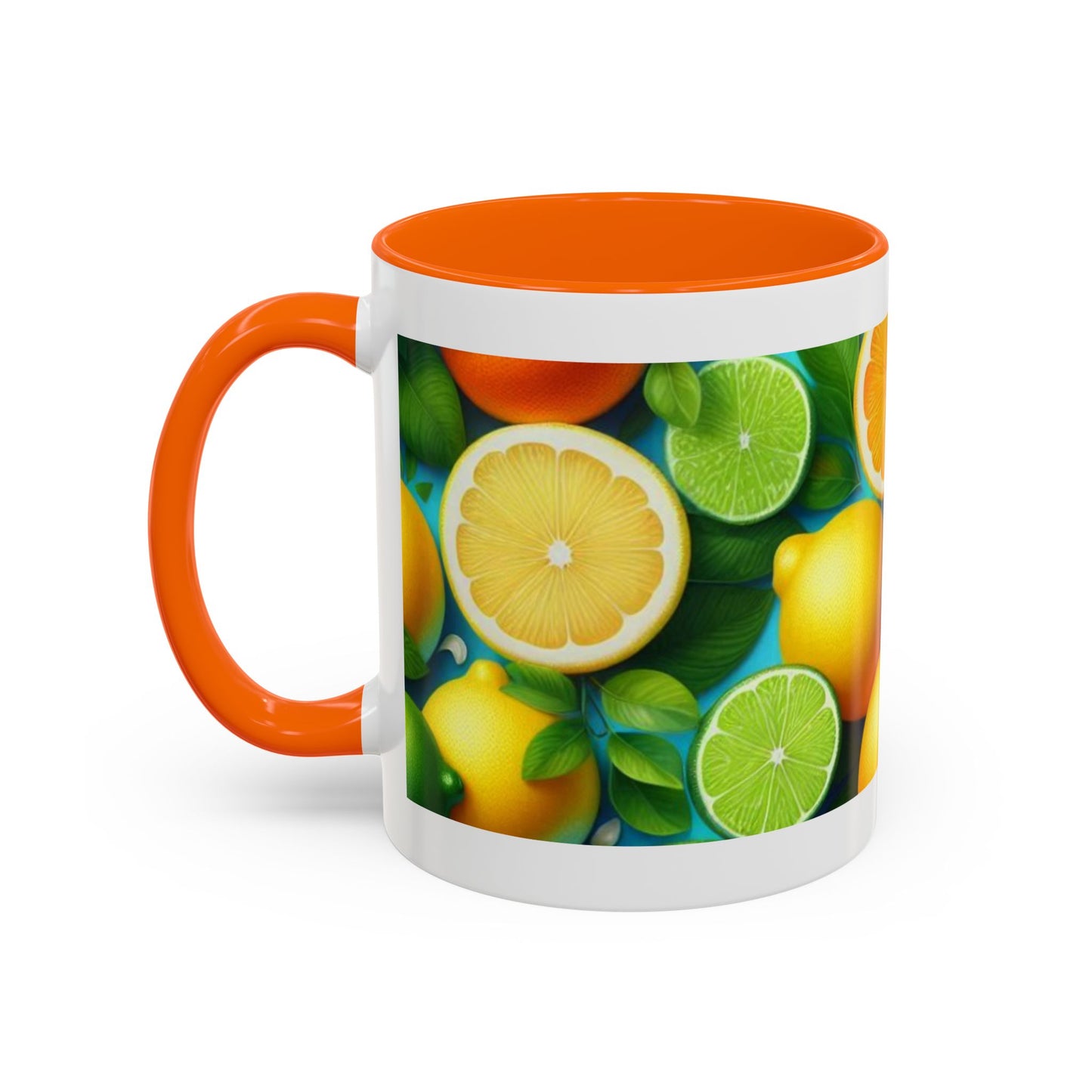 Vibrant Citrus Accent Coffee Mug - Colorful Fruit Design