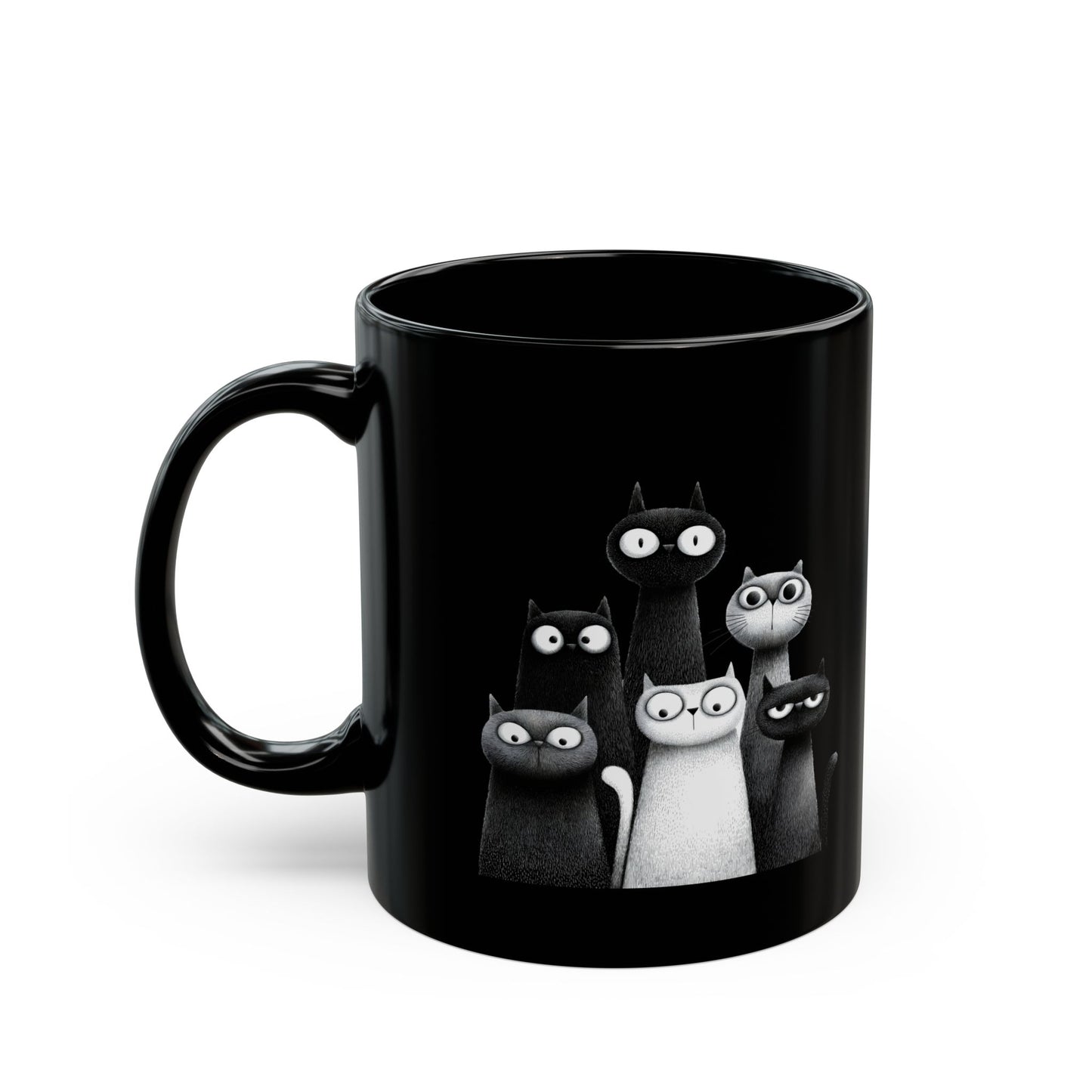 Black and White Cat Parade Mug