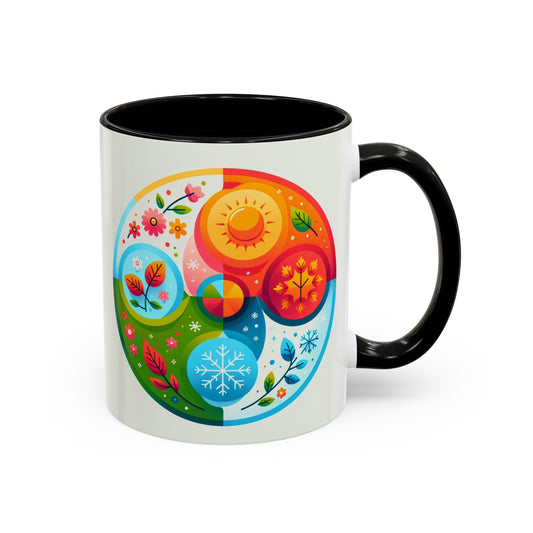 Seasonal Accent Coffee Mug - Colorful Floral Design, Perfect Gift for Nature Lovers, Home Decor, All Occasions, Cute Drinkware, Unique