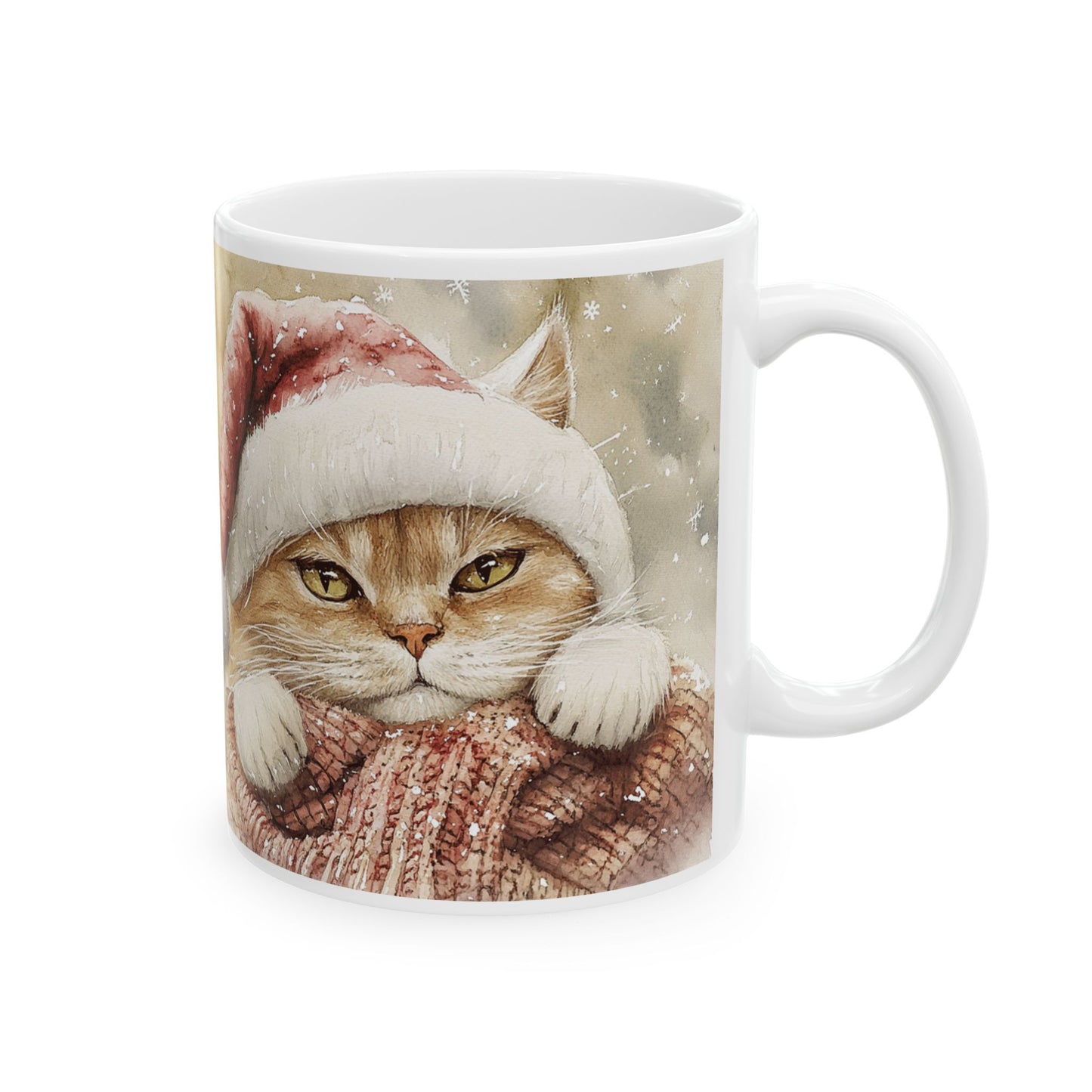 Festive Christmas Cat Mug