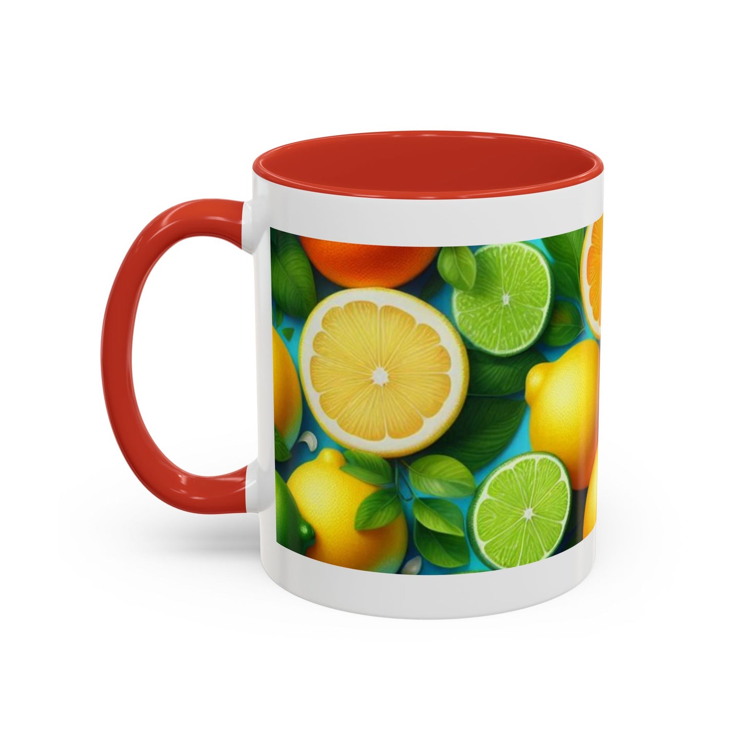 Vibrant Citrus Accent Coffee Mug - Colorful Fruit Design