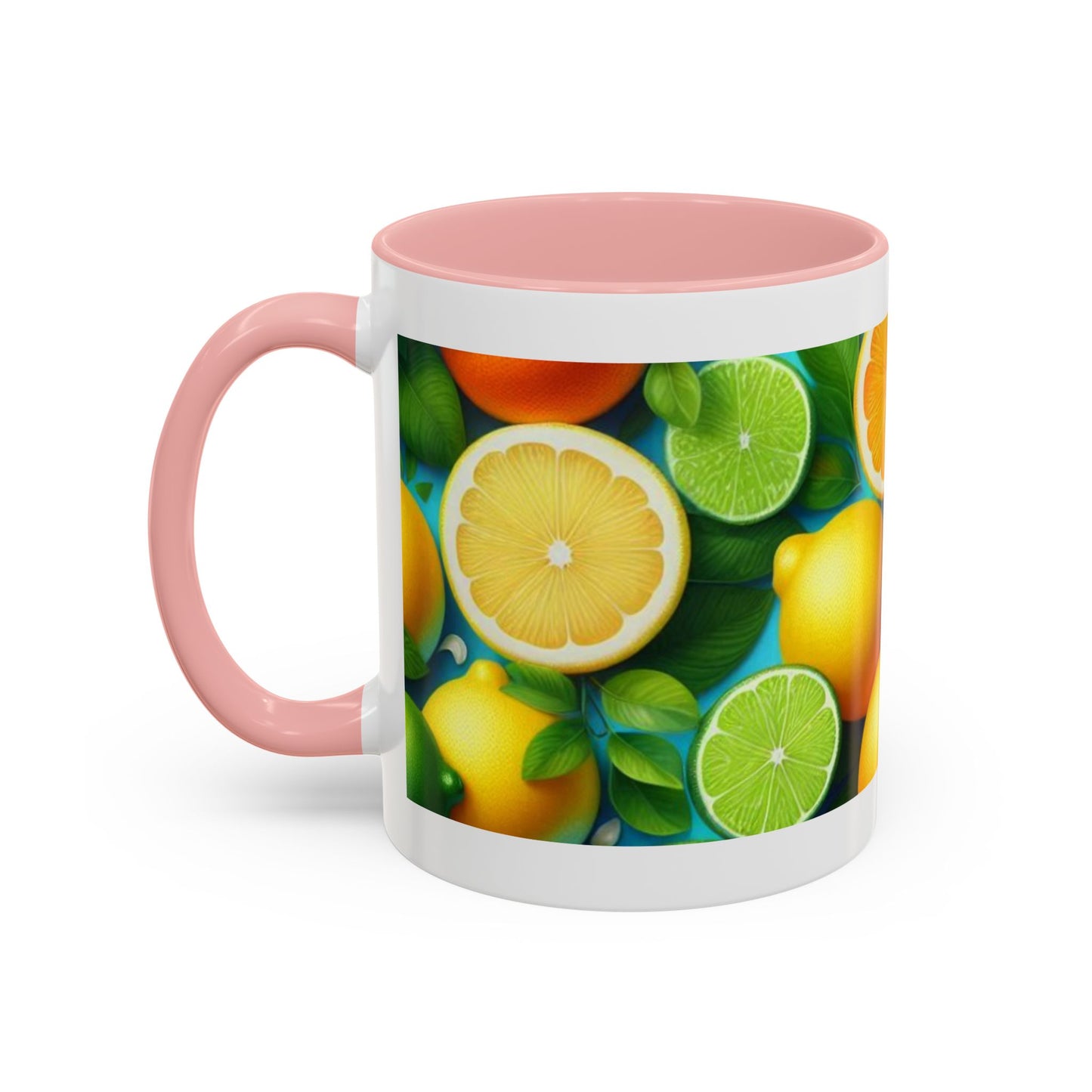 Vibrant Citrus Accent Coffee Mug - Colorful Fruit Design