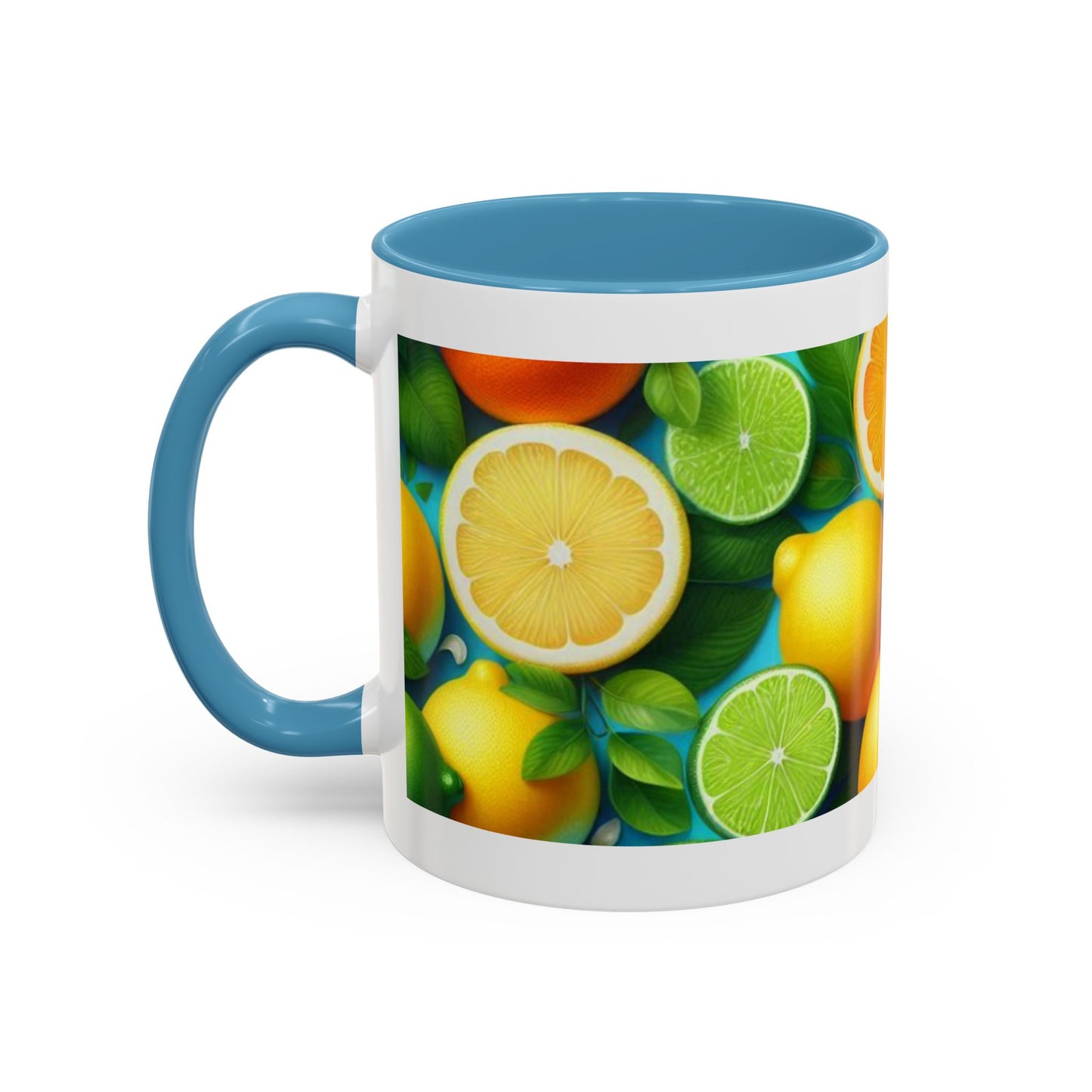 Vibrant Citrus Accent Coffee Mug - Colorful Fruit Design