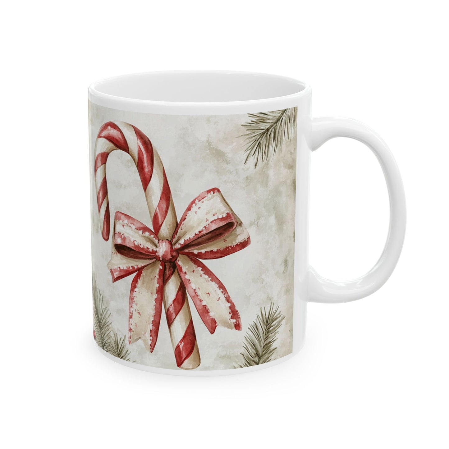 Holiday Candy Cane Ceramic Mug