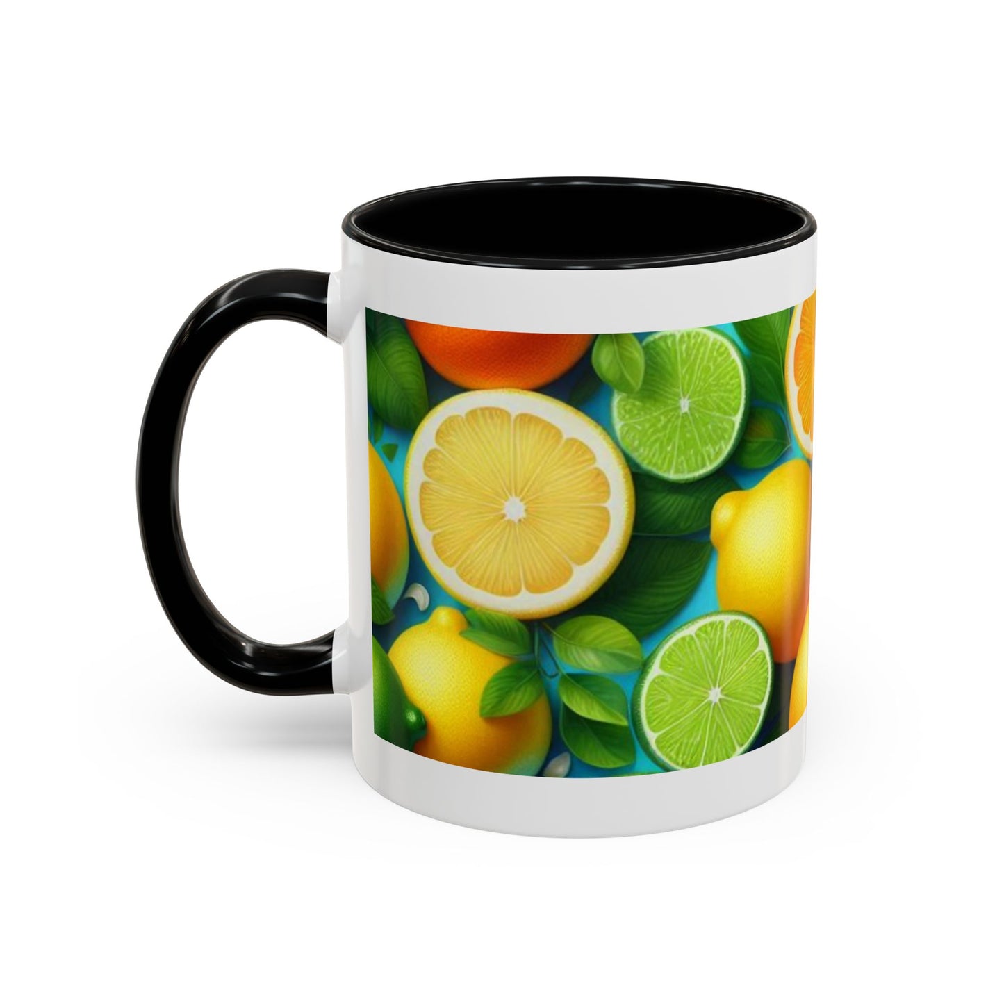 Vibrant Citrus Accent Coffee Mug - Colorful Fruit Design