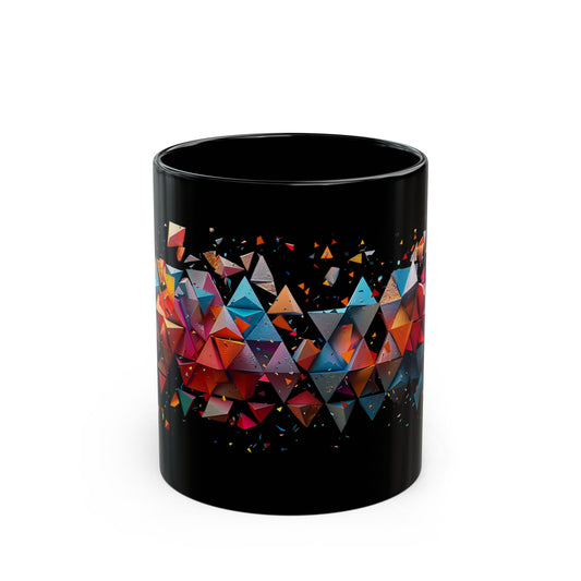 Colorful Geometric Black Mug