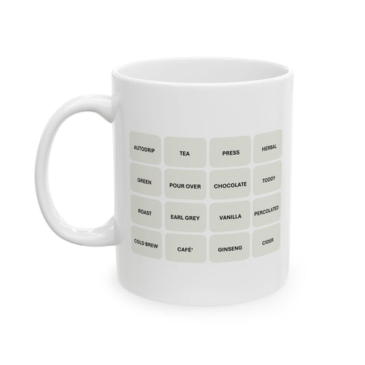 Coffee Connection Words Ceramic Mug
