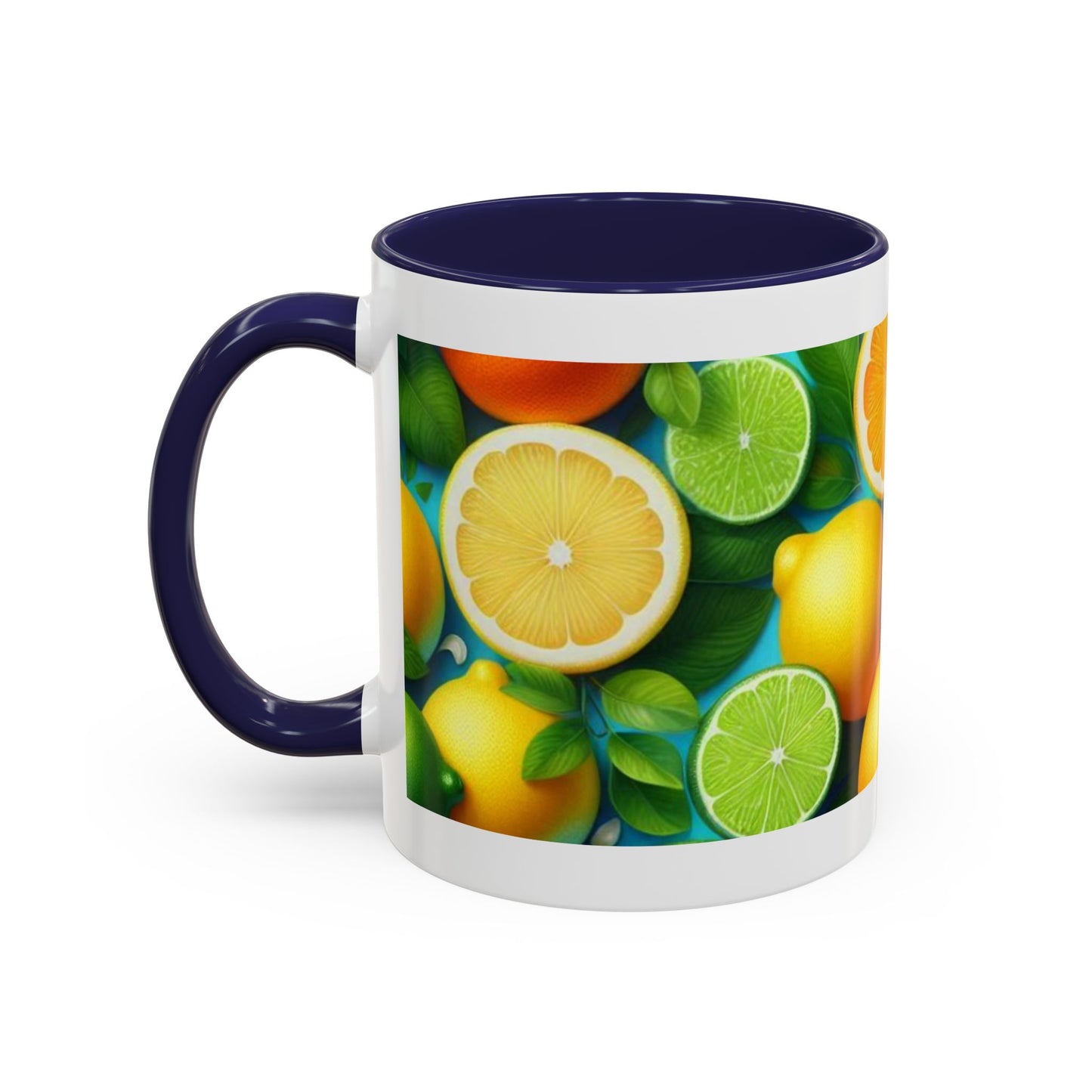 Vibrant Citrus Accent Coffee Mug - Colorful Fruit Design