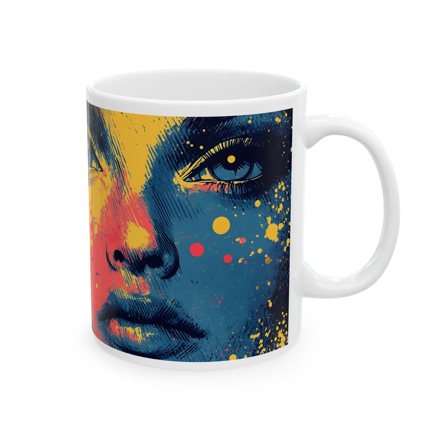Vibrant Retro Art Ceramic Mug