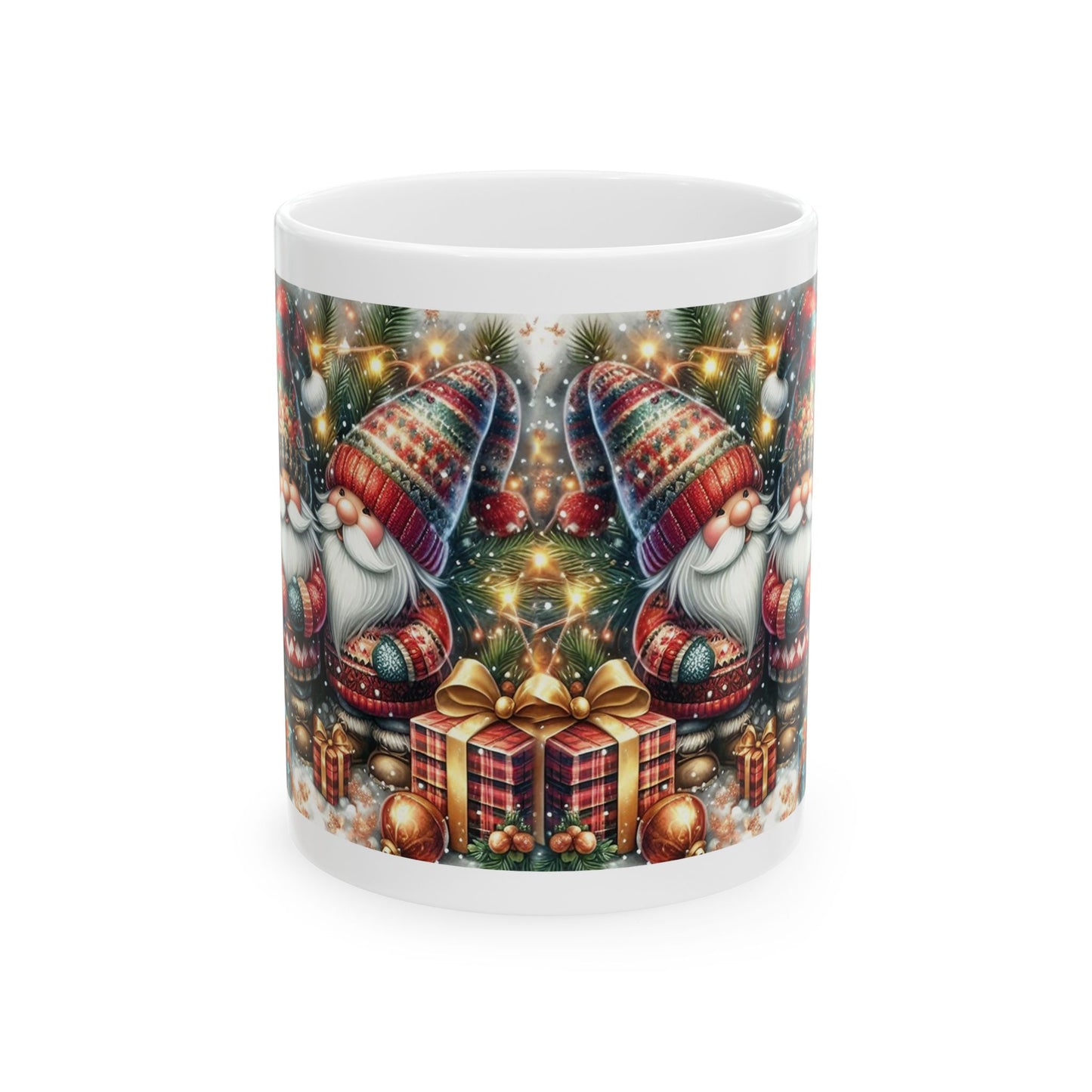 Festive Santa Gnome Ceramic Mug