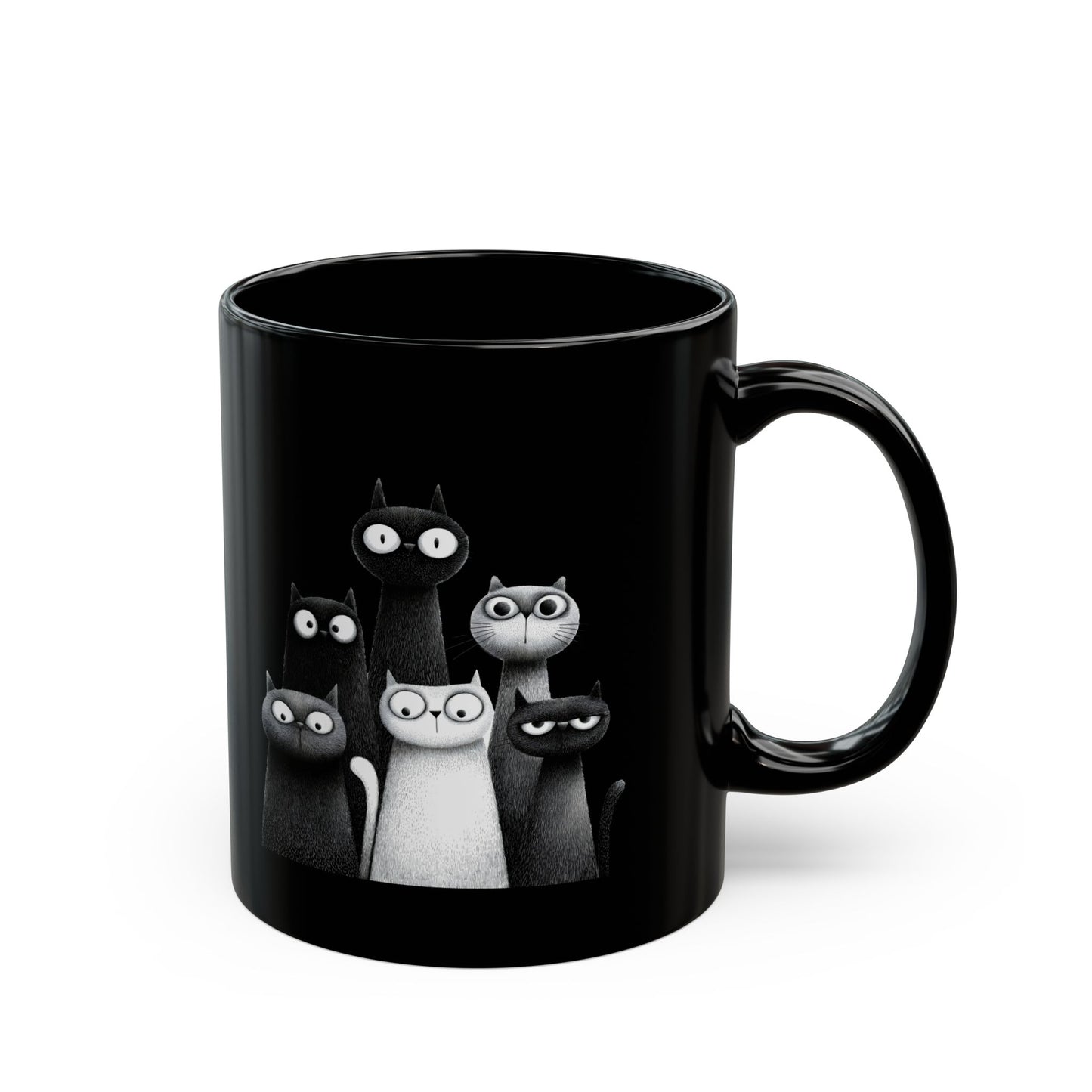 Black and White Cat Parade Mug