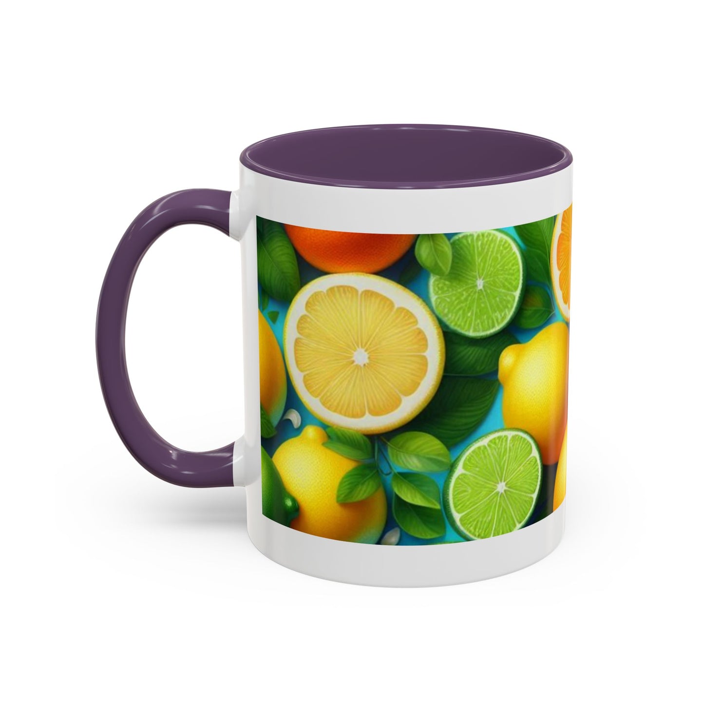 Vibrant Citrus Accent Coffee Mug - Colorful Fruit Design
